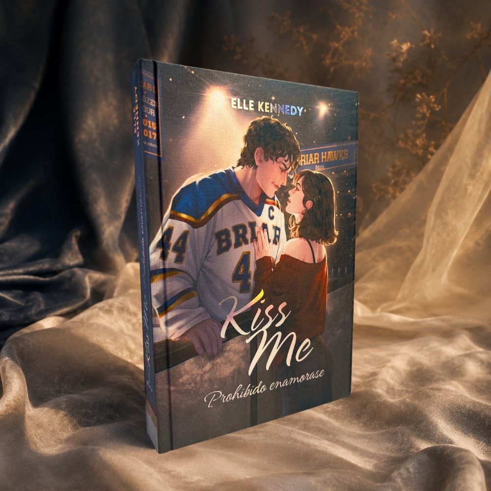 Cubierta de Kiss Me edición especial ilustrada, con la pareja bajo los focos de la pista de hielo